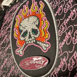 NWT Ed Hardy Pink Flaming Skull Mini Bag – Rhinestone Y2K Shoulder Purse